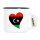 Emaille Tasse Libyen Flagge Herz 300ml Vintage Emaille Becher