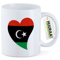 Kaffeetasse Libyen Flagge Herz 330ml