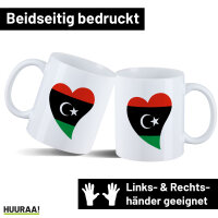 Kaffeetasse Libyen Flagge Herz 330ml