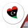 Aufkleber Libyen Flagge Herz 10cm rund