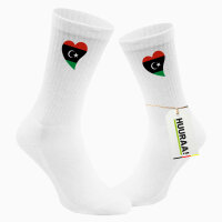 Socken Libyen Flagge Herz Größe 37/46 White...