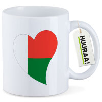 Kaffeetasse Madagaskar Flagge Herz 330ml