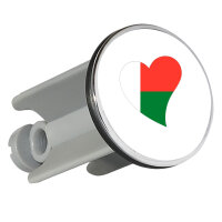 Waschbeckenstöpsel Madagaskar Flagge Herz 4cm...