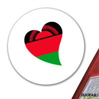 Aufkleber Malawi Flagge Herz 10cm rund