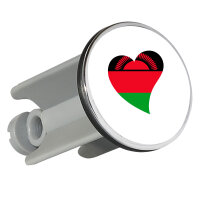 Waschbeckenstöpsel Malawi Flagge Herz 4cm...