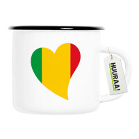 Emaille Tasse Mali Flagge Herz 300ml Vintage Emaille Becher