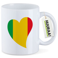 Kaffeetasse Mali Flagge Herz 330ml