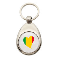 Schlüsselanhänger Mali Flagge Herz