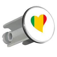 Waschbeckenstöpsel Mali Flagge Herz 4cm Abflussstopfen