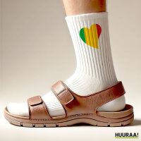 Socken Mali Flagge Herz Größe 37/46 White Motiv Tennissocken