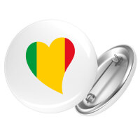 Button Mali Flagge Herz Anstecker