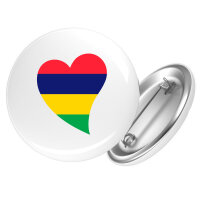 Button Mauritius Flagge Herz Anstecker