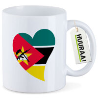 Kaffeetasse Mosambik Flagge Herz 330ml