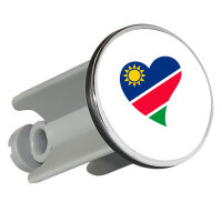 Waschbeckenstöpsel Namibia Flagge Herz 4cm...