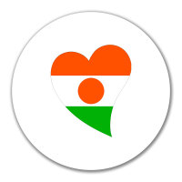 Aufkleber Niger Flagge Herz 10cm Sticker