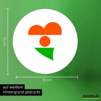 Aufkleber Niger Flagge Herz 10cm Sticker