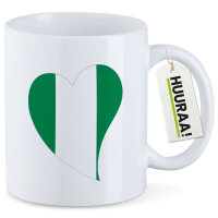 Kaffeetasse Nigeria Flagge Herz 330ml