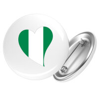 Button Nigeria Flagge Herz Anstecker