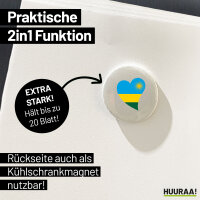 Magnet Ruanda Flagge Herz 59mm Kühlschrankmagnet