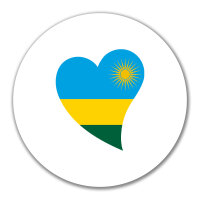 Aufkleber Ruanda Flagge Herz 10cm rund