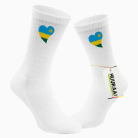 Socken Ruanda Flagge Herz Größe 37/46 White...