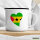 Emaille Tasse Sao Tome und Principe Flagge Herz 300ml Vintage Emaille Becher
