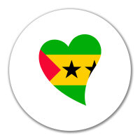 Aufkleber Sao Tome und Principe Flagge Herz 10cm Sticker