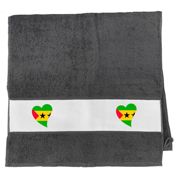 Handtuch Sao Tome und Principe Flagge Herz 50x100cm