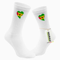 Socken Sao Tome und Principe Flagge Herz Größe...