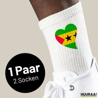 Socken Sao Tome und Principe Flagge Herz Größe...
