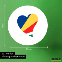 Aufkleber Seychellen Flagge Herz 10cm Sticker