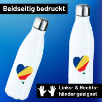 Edelstahl-Trinkflasche Seychellen Flagge Herz 500ml...