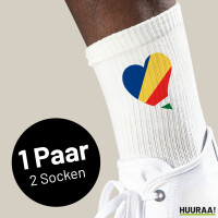Socken Seychellen Flagge Herz Größe 37/46...
