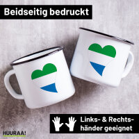 Emaille Tasse Sierra Leone Flagge Herz 300ml Vintage...