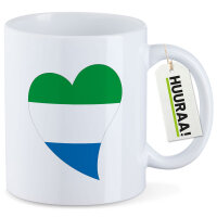 Kaffeetasse Sierra Leone Flagge Herz 330ml