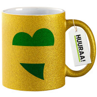 Glitzertasse Sierra Leone Flagge Herz 330ml