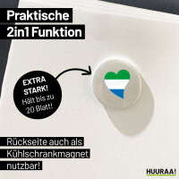 Magnet Sierra Leone Flagge Herz 59mm Kühlschrankmagnet Flaschenöffner