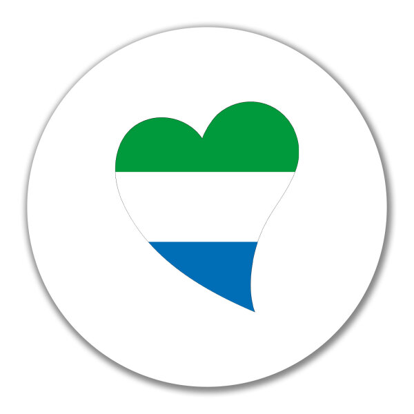 Aufkleber Sierra Leone Flagge Herz 10cm Sticker