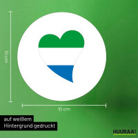 Aufkleber Sierra Leone Flagge Herz 10cm Sticker
