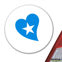Aufkleber Somalia Flagge Herz 10cm rund