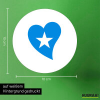 Aufkleber Somalia Flagge Herz 10cm Sticker
