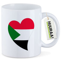 Kaffeetasse Sudan Flagge Herz 330ml