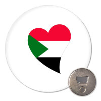 Magnet Sudan Flagge Herz 59mm Kühlschrankmagnet...