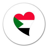 Aufkleber Sudan Flagge Herz 10cm Sticker