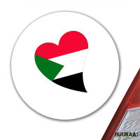 Aufkleber Sudan Flagge Herz 10cm Sticker