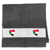 Handtuch Sudan Flagge Herz 50x100cm