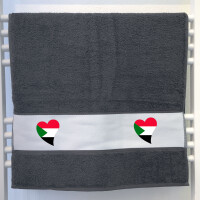 Handtuch Sudan Flagge Herz 50x100cm