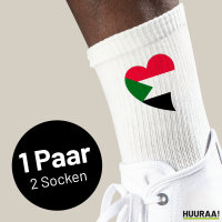Socken Sudan Flagge Herz Gr&ouml;&szlig;e 37/46...