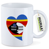 Kaffeetasse Swasiland Flagge Herz 330ml