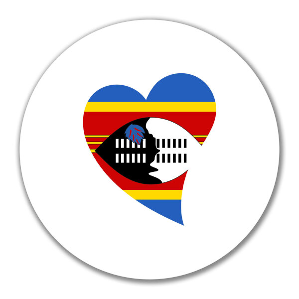 Aufkleber Swasiland Flagge Herz 10cm Sticker